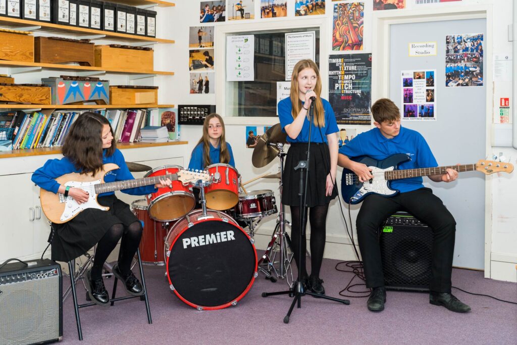 Student band practicing