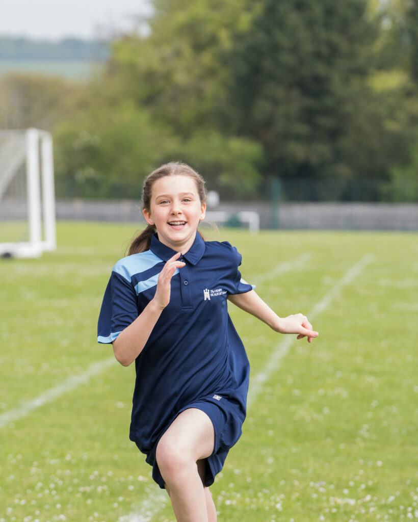 Girl running PE