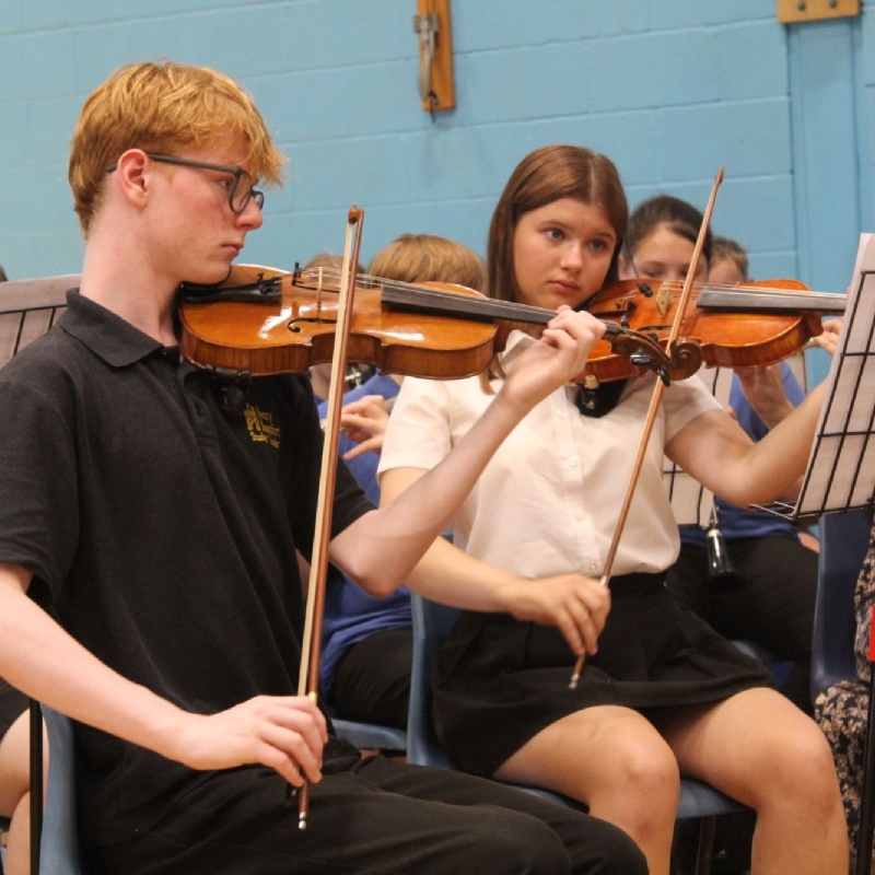 Students playing violin